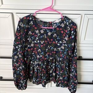Love Riche Navy Floral Blouse